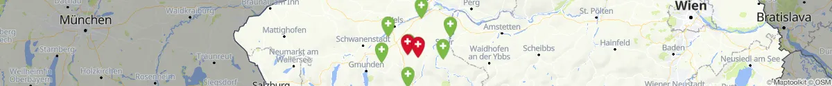 Kartenansicht für Apotheken-Notdienste in der Nähe von Pfarrkirchen bei Bad Hall (Steyr  (Land), Oberösterreich)